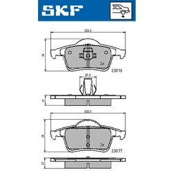Sada brzdových platničiek kotúčovej brzdy SKF VKBP 90261 - obr. 2