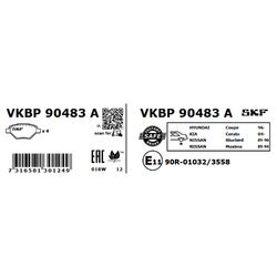 Sada brzdových platničiek kotúčovej brzdy SKF VKBP 90483 A - obr. 1