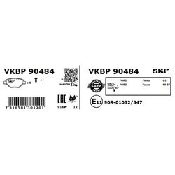 Sada brzdových platničiek kotúčovej brzdy SKF VKBP 90484 - obr. 1
