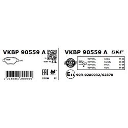Sada brzdových platničiek kotúčovej brzdy SKF VKBP 90559 A - obr. 1