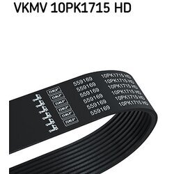 Ozubený klinový remeň SKF VKMV 10PK1715 HD