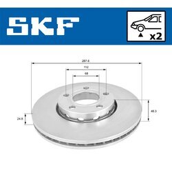 Brzdový kotúč SKF VKBD 80189 V2 - obr. 1