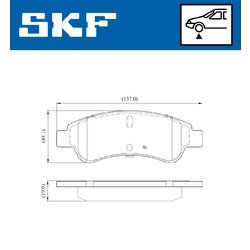 Sada brzdových platničiek kotúčovej brzdy SKF VKBP 80002 - obr. 2