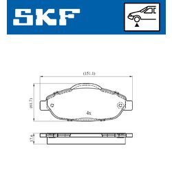 Sada brzdových platničiek kotúčovej brzdy SKF VKBP 80038 - obr. 2