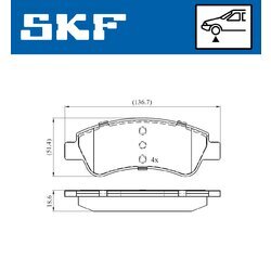 Sada brzdových platničiek kotúčovej brzdy SKF VKBP 80040 - obr. 2