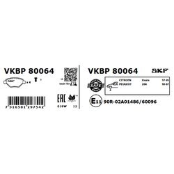 Sada brzdových platničiek kotúčovej brzdy SKF VKBP 80064 - obr. 5