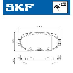 Sada brzdových platničiek kotúčovej brzdy SKF VKBP 80083 - obr. 2