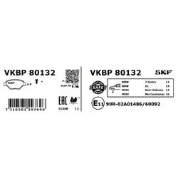 Sada brzdových platničiek kotúčovej brzdy SKF VKBP 80132 - obr. 4
