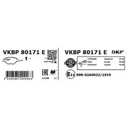 Sada brzdových platničiek kotúčovej brzdy SKF VKBP 80171 E - obr. 7