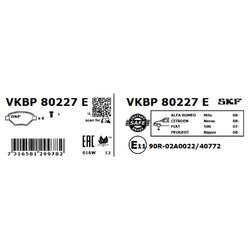 Sada brzdových platničiek kotúčovej brzdy SKF VKBP 80227 E - obr. 1