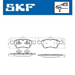Sada brzdových platničiek kotúčovej brzdy SKF VKBP 80402