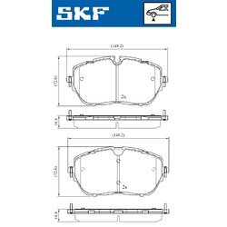 Sada brzdových platničiek kotúčovej brzdy SKF VKBP 80520 - obr. 2