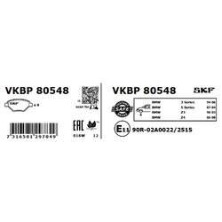 Sada brzdových platničiek kotúčovej brzdy SKF VKBP 80548 - obr. 2