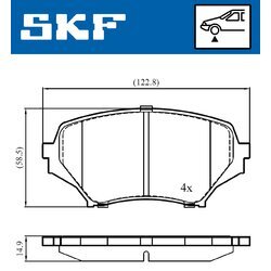 Sada brzdových platničiek kotúčovej brzdy SKF VKBP 80592 A - obr. 2