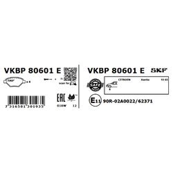 Sada brzdových platničiek kotúčovej brzdy SKF VKBP 80601 E - obr. 2