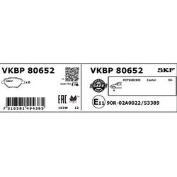 Sada brzdových platničiek kotúčovej brzdy SKF VKBP 80652 - obr. 1