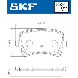 Sada brzdových platničiek kotúčovej brzdy SKF VKBP 90014 - obr. 2