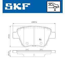 Sada brzdových platničiek kotúčovej brzdy SKF VKBP 90070 - obr. 2