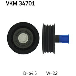 Vratná/vodiaca kladka rebrovaného klinového remeňa SKF VKM 34701