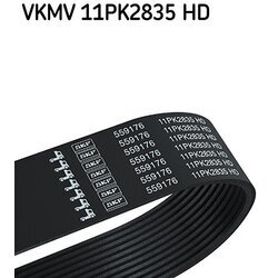 Ozubený klinový remeň SKF VKMV 11PK2835 HD