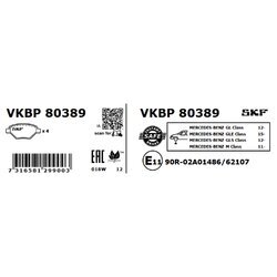 Sada brzdových platničiek kotúčovej brzdy SKF VKBP 80389 - obr. 2