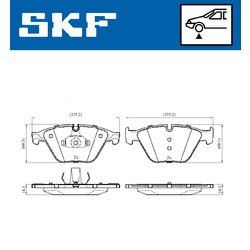Sada brzdových platničiek kotúčovej brzdy SKF VKBP 80444 - obr. 2