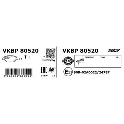Sada brzdových platničiek kotúčovej brzdy SKF VKBP 80520 - obr. 1