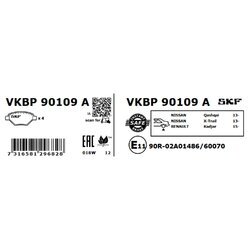 Sada brzdových platničiek kotúčovej brzdy SKF VKBP 90109 A - obr. 1