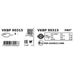 Sada brzdových platničiek kotúčovej brzdy SKF VKBP 90315 - obr. 1