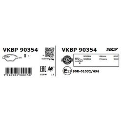 Sada brzdových platničiek kotúčovej brzdy SKF VKBP 90354 - obr. 2