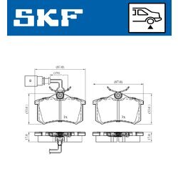 Sada brzdových platničiek kotúčovej brzdy SKF VKBP 90452 E - obr. 1