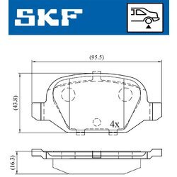 Sada brzdových platničiek kotúčovej brzdy SKF VKBP 90472