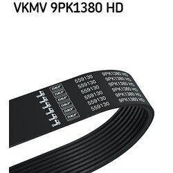 Ozubený klinový remeň SKF VKMV 9PK1380 HD