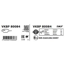 Sada brzdových platničiek kotúčovej brzdy SKF VKBP 80084 - obr. 1