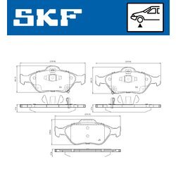 Sada brzdových platničiek kotúčovej brzdy SKF VKBP 80131 A - obr. 2