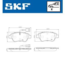 Sada brzdových platničiek kotúčovej brzdy SKF VKBP 80145 E
