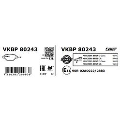 Sada brzdových platničiek kotúčovej brzdy SKF VKBP 80243 - obr. 1