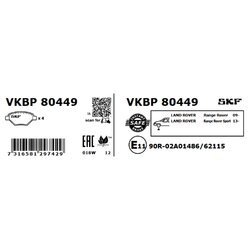 Sada brzdových platničiek kotúčovej brzdy SKF VKBP 80449 - obr. 1