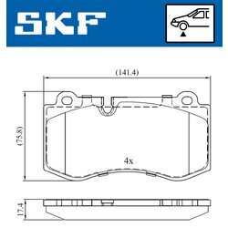 Sada brzdových platničiek kotúčovej brzdy SKF VKBP 80549