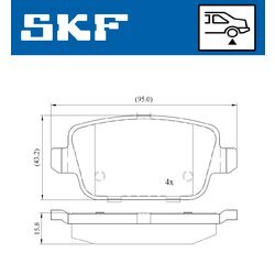 Sada brzdových platničiek kotúčovej brzdy SKF VKBP 90072