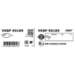 Sada brzdových platničiek kotúčovej brzdy SKF VKBP 90189 - obr. 1