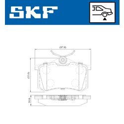 Sada brzdových platničiek kotúčovej brzdy SKF VKBP 90209 - obr. 2