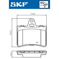 Sada brzdových platničiek kotúčovej brzdy SKF VKBP 90400 - obr. 6