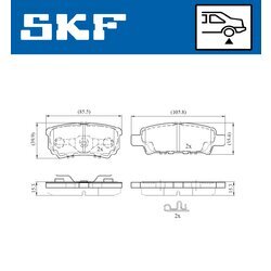 Sada brzdových platničiek kotúčovej brzdy SKF VKBP 90416 A