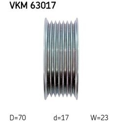 Vratná/vodiaca kladka rebrovaného klinového remeňa SKF VKM 63017 - obr. 2