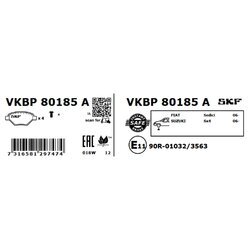Sada brzdových platničiek kotúčovej brzdy SKF VKBP 80185 A - obr. 2