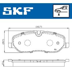 Sada brzdových platničiek kotúčovej brzdy SKF VKBP 80306