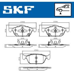 Sada brzdových platničiek kotúčovej brzdy SKF VKBP 80320 A