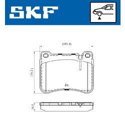 Sada brzdových platničiek kotúčovej brzdy SKF VKBP 80495