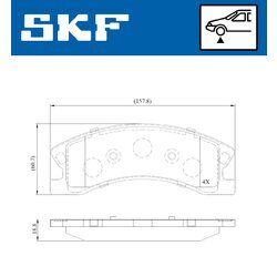 Sada brzdových platničiek kotúčovej brzdy SKF VKBP 81081 A